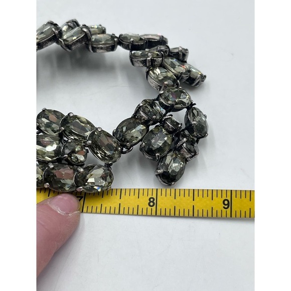 J. Crew Vintage Faceted Gray Rhinestones Chunky Chain Statement Neckace - Picture 15 of 15